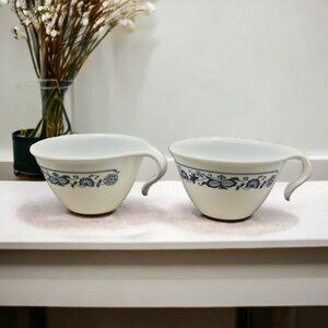 Correlle Corning Old Two Blue White Onion Set of Two Coffee Tea Cups